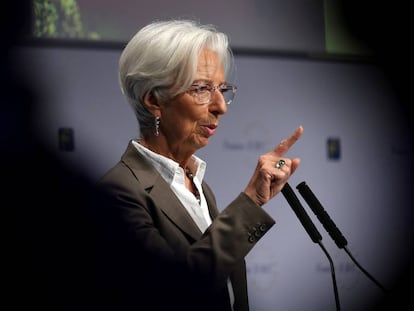  La presidenta del BCE, Christine Lagarde, este viernes en Fráncfort.