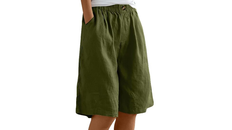Pantalón corto de lino para mujer.