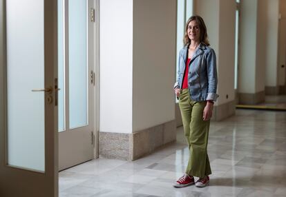 Jéssica Albiach, en el Parlament el 3 de mayo. 
