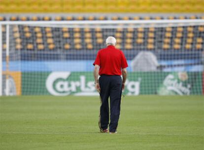 Aragonés en la jornada de entrenamiento