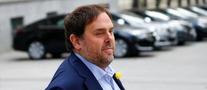 El exvicepresidente del Govern, Oriol Junqueras, ayer a su llegada a la Audiencia Nacional.