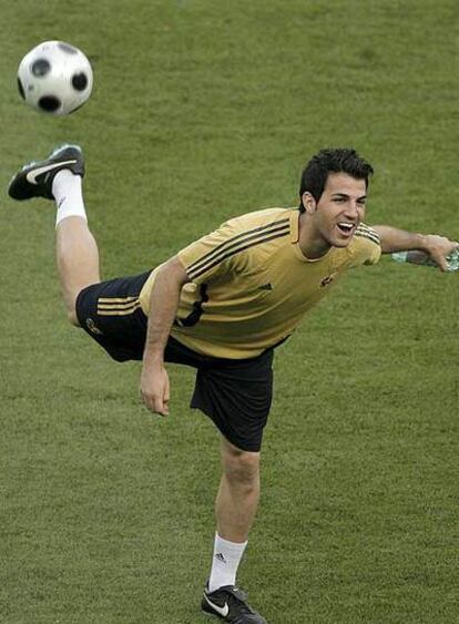 Cesc, en un entrenamiento de la selección española en Viena.