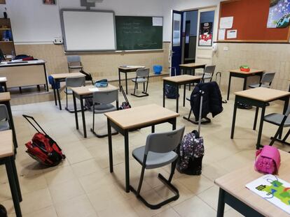 Una de las clases del colegio Maristas San José de León con la distribución de mesas propuesta por el algoritmo.