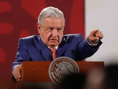 El presidente de México, Andrés Manuel López Obrador, en una conferencia de prensa el 30 de mayo.