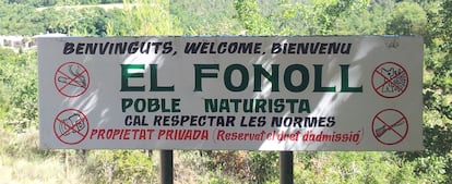 Entrance sign to El Fonoll, in Tarragona.