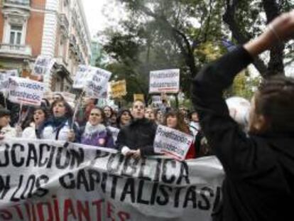 Estudiantes durante una manifestación. EFE/Archivo