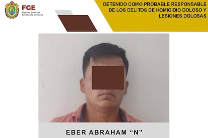 Ficha de detención de Eber Abraham 'N', presunto responsable del asesinato y atentado a taxistas en Tuxpan.