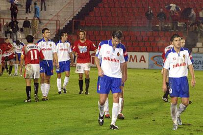 Aranzabal y Villa, tras un partido copero con el Tarragona esta temporada.