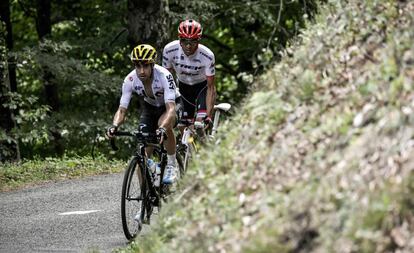 Landa y Contador, en la 13ª etapa.