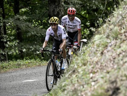 Landa y Contador, en la 13ª etapa.