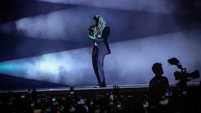El rapero Kendrick Lamar durante su presentación en el festival AXE Ceremonia en el parque Bicentenario en la Ciudad de México.