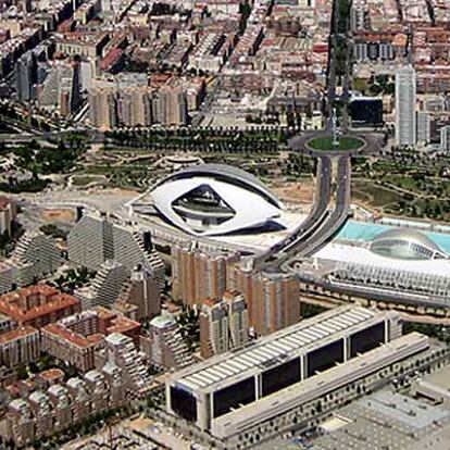 Una imagen area del Palau de les Arts de Valencia.