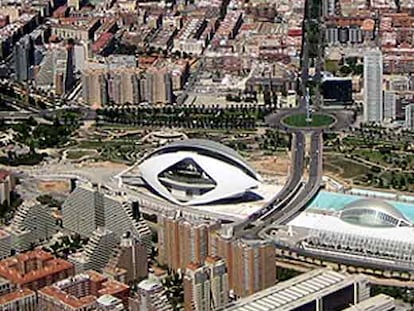 Una imagen aérea del Palau de les Arts de Valencia.