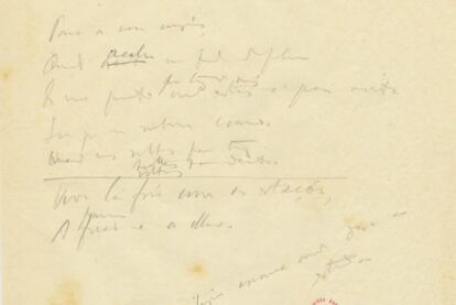 Un manuscrito de Fernando Pessoa (imagen de la Biblioteca Naciona de Portugal).