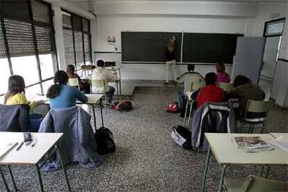 Alumnos en un instituto de Vitoria.