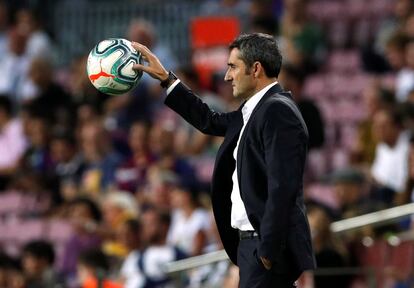 El entrenador del Barcelona, Ernesto Valverde.