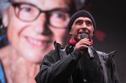 Lluís Llach, durant l'homenatge a Muriel Casals.