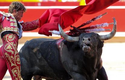 Manuel Escribano, en la feria de San Ferm&iacute;n, en la plaza de toros de Pamplona. 