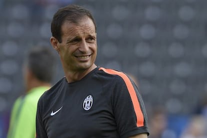 Allegri, en el último entrenamiento antes de la final.