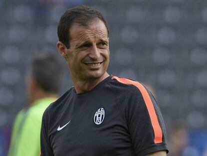 Allegri, en el último entrenamiento antes de la final.