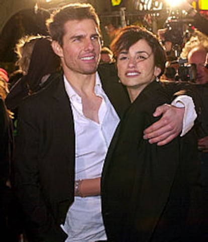 Tom Cruise y Penélope Cruz, en el estreno de <b></b><i>Vanilla sky.</i>