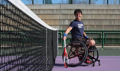 Cisco García, en las pistas de la Federación Madrileña de Tenis