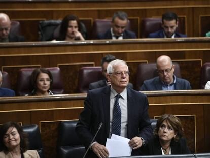 El ministro de Exteriores, Josep Borrell, el miércoles en el Congreso.