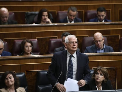 El ministro de Exteriores, Josep Borrell, el miércoles en el Congreso.