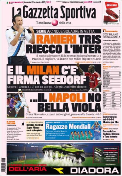 Portada de La Gazzetta dello Sport.