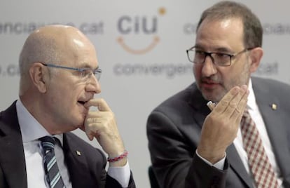 Josep Antoni Durán Lleida, líder d'Unió, i Ramon Espadaler, secretari general de CiU, en una reunió després del 24-M.