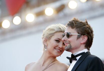 La actriz americana Kate Hudson, en Venecia junto con su novio Matthew Bellamy, el líder de la banda británica Muse.