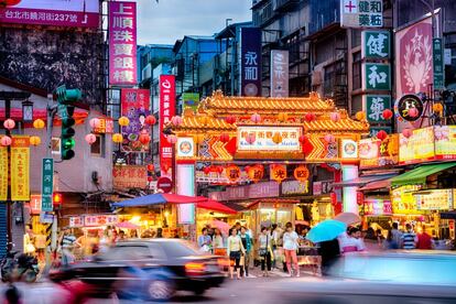 Luces nocturnas en Taipei