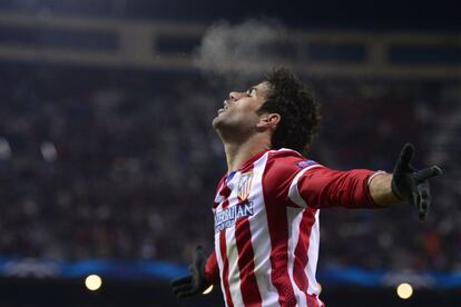 Diego Costa celebra el segundo gol del Atlético.