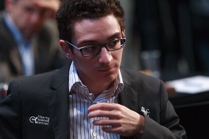 Fabiano Caruana, durante la partida de hoy