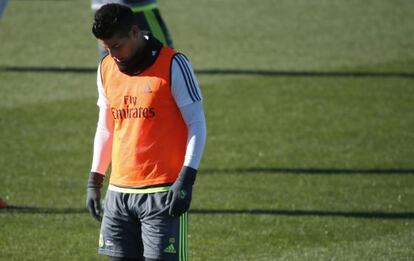 James, este martes, en el entrenamiento previo al partido contra el Cádiz.