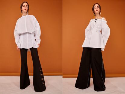 5. La camisa blanca. Es un básico que (casi) todas las temporadas deseamos. Las formas de esta temporada se redondean en las mangas creando unos volúmenes arquitectónicos muy especiales. Imágenes de la campaña de pre-fall de la firma australiana Ellery.