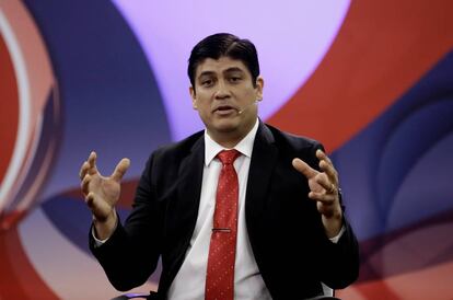 Carlos Alvarado, el domingo en un debate televisado.