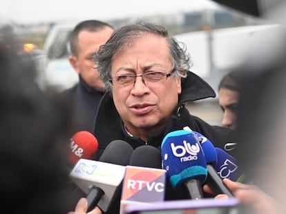 El presidente Gustavo Petro a su llegada a Zurich, Suiza, el 17 de enero de 2023.