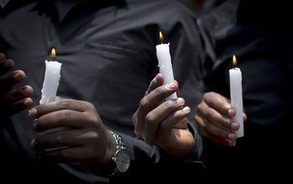 Marcha en memoria de las víctimas del atentado en la Universidad de Garissa, en Nairobi, Kenia.