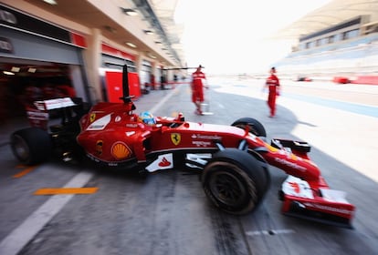 Fernando Alonso durante los entrenamientos.