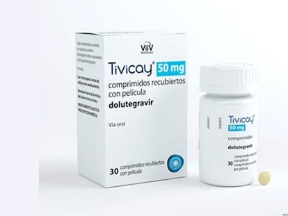 Una caja de comprimidos de dolutegravir.