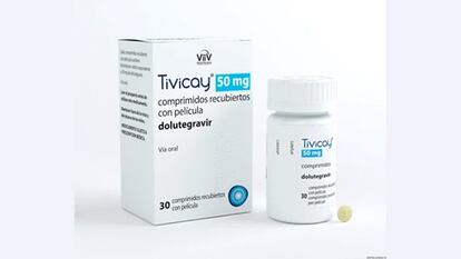 Una caja de comprimidos de dolutegravir.