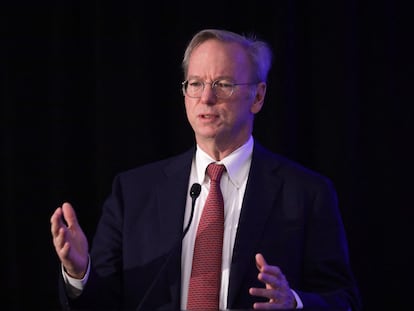 Eric Schmidt, en una conferencia de seguridad e inteligencia artificial en Washington DC en 2019.