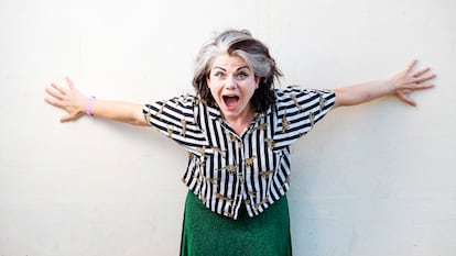 Caitlin Moran, photographed in Mallorca, Spain. 