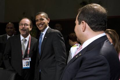 Rubén Blades y Barack Obama en Panamá.