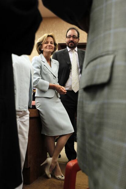 Salgado, antes de la comparecencia ayer en el Congreso.