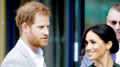 Meghan Markle e o príncipe Harry da Inglaterra.