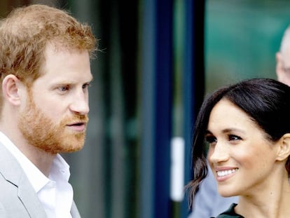 Meghan Markle e o príncipe Harry da Inglaterra.