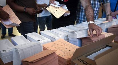 Un colegio electoral de vallecas, el pasado domingo.