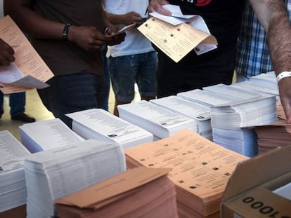 Un colegio electoral de vallecas, el pasado domingo. 